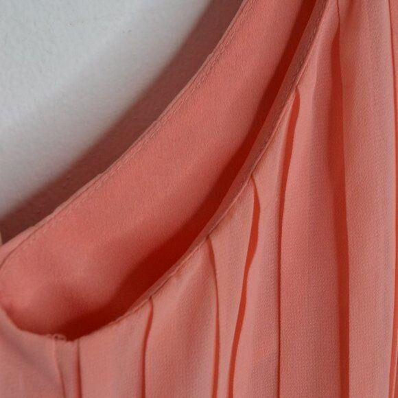 BKE Women's Small Coral Chiffon Pleated Halter Top - Picture 9 of 11